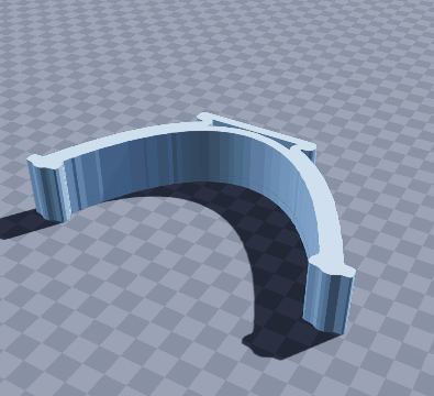 Catenary arch riser pair — 3D-printable model preview