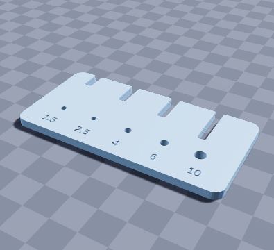 Conductor size and strip-length card