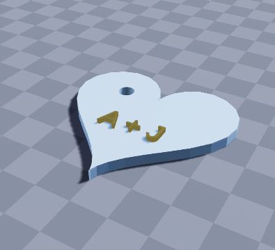 Couple heart keychain