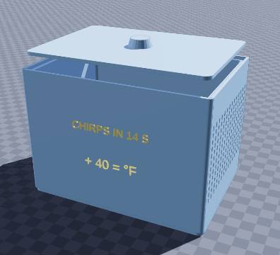 Cricket-chirp thermometer cage