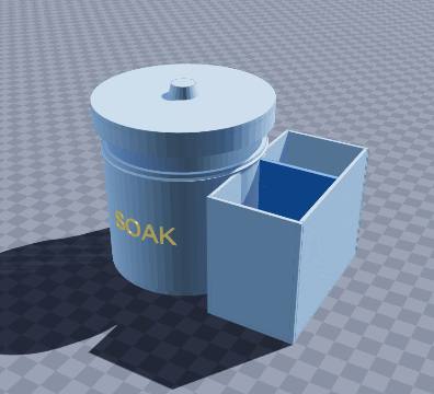 Denture soak and brush station