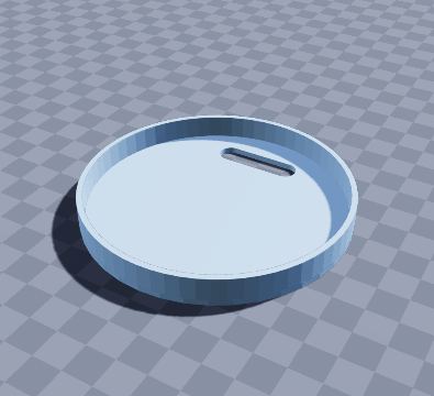 Desk mug lid with spoon slot