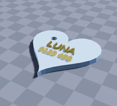 Heart dog tag with phone number
