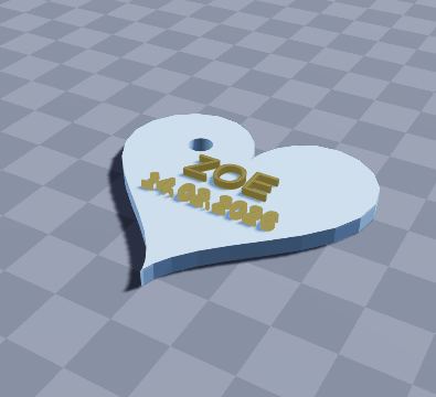 Heart keychain with date