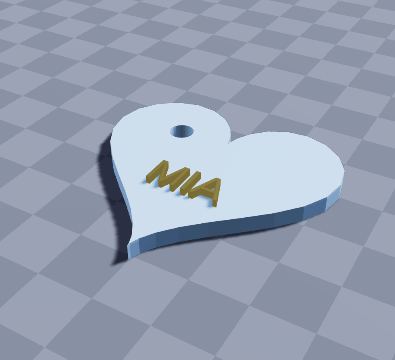 Heart name keychain