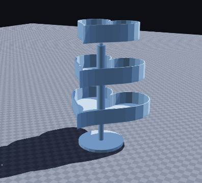 Heart three-tier screw-together stand