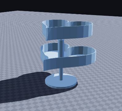 Heart two-tier screw-together stand