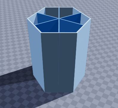 Hex pen cup with hub