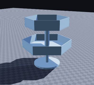 Hexagon two-tier screw-together stand