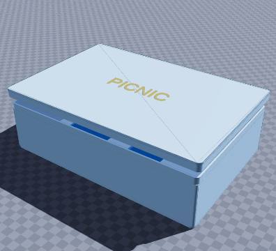 Lid-to-board picnic box