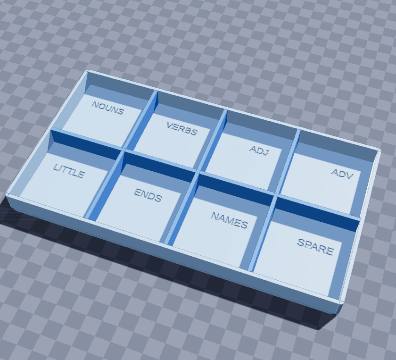 Magnetic poetry word tray