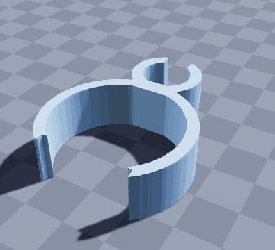 Monitor arm cable clip — 3D-printable model preview