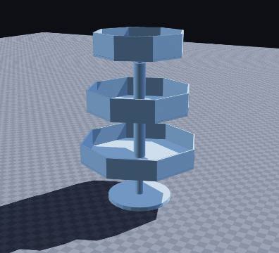 Octagon three-tier screw-together stand