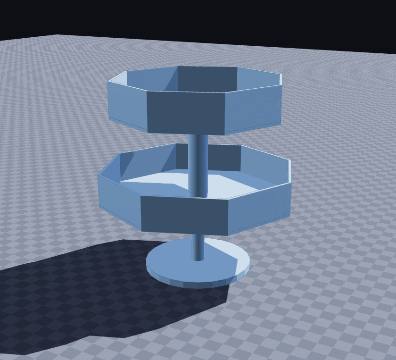 Octagon two-tier screw-together stand