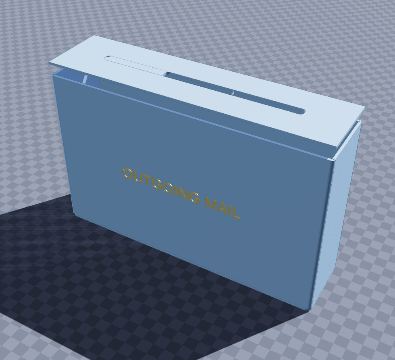 Outgoing mail box with letter slot