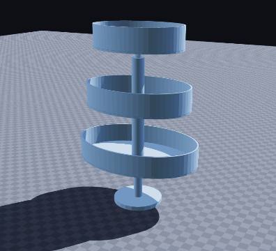 Oval three-tier screw-together stand