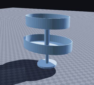Oval two-tier screw-together stand
