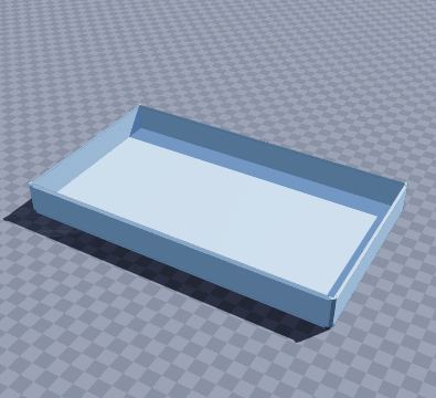 Perfume tray with chamfered rims