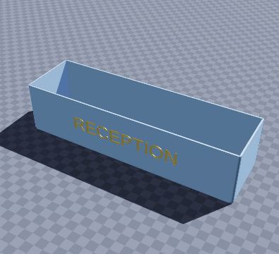 Reception desk sign