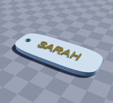 Rectangle name keychain