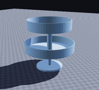 Round two-tier screw-together stand