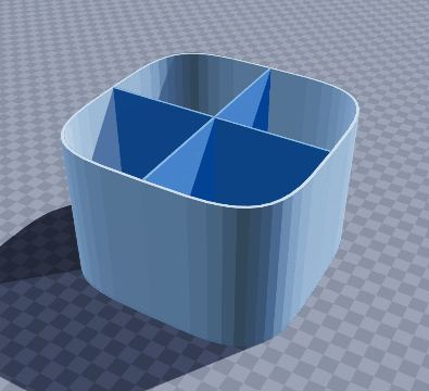 Rounded square desk pot