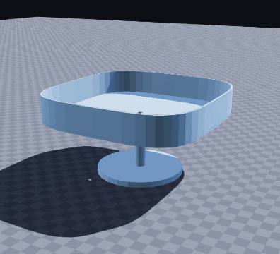 Rounded-square pedestal tray