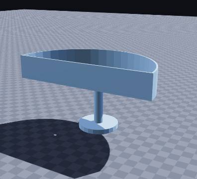 Semicircle pedestal tray