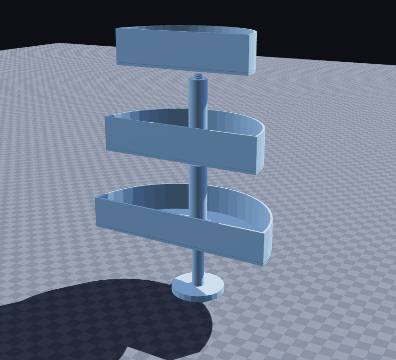 Semicircle three-tier screw-together stand