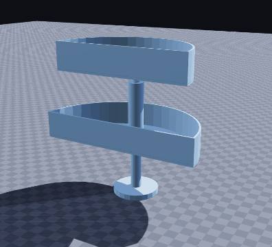 Semicircle two-tier screw-together stand