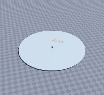 Spell area template, 20-foot radius