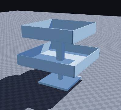 Square two-tier screw-together stand