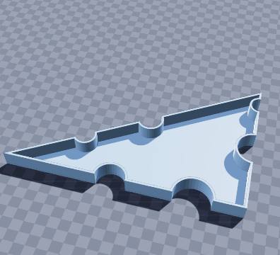 Swiss-cheese wedge knife tray