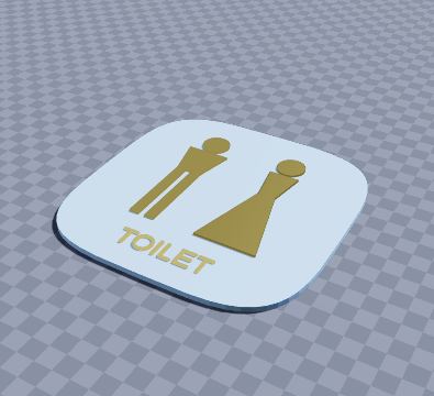 Toilet sign with male and female figures