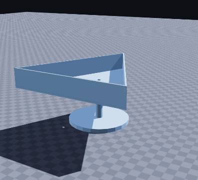 Triangle pedestal tray