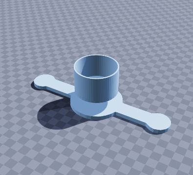 Two-handled spool rewinding crank — 3D-printable model preview