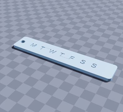 Weekday slide-band reminder tag